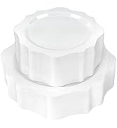 realluck 100 PCS White Scalloped Disposable Plates for 50 Guests