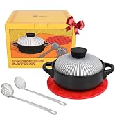 Captain Cranberry Japanese Donabe Claypot Set (5-piece, 50.7oz with Ceramic lid), Clay Pot for co...