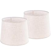 GO&SO Set of 2 Beige Drum Lamp Shades -11