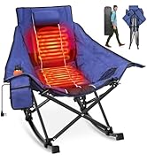 Suteck Heated Rocking Camping Chair, Fully Thicker Padded Heated Camping Chairs for Outdoor Sport...