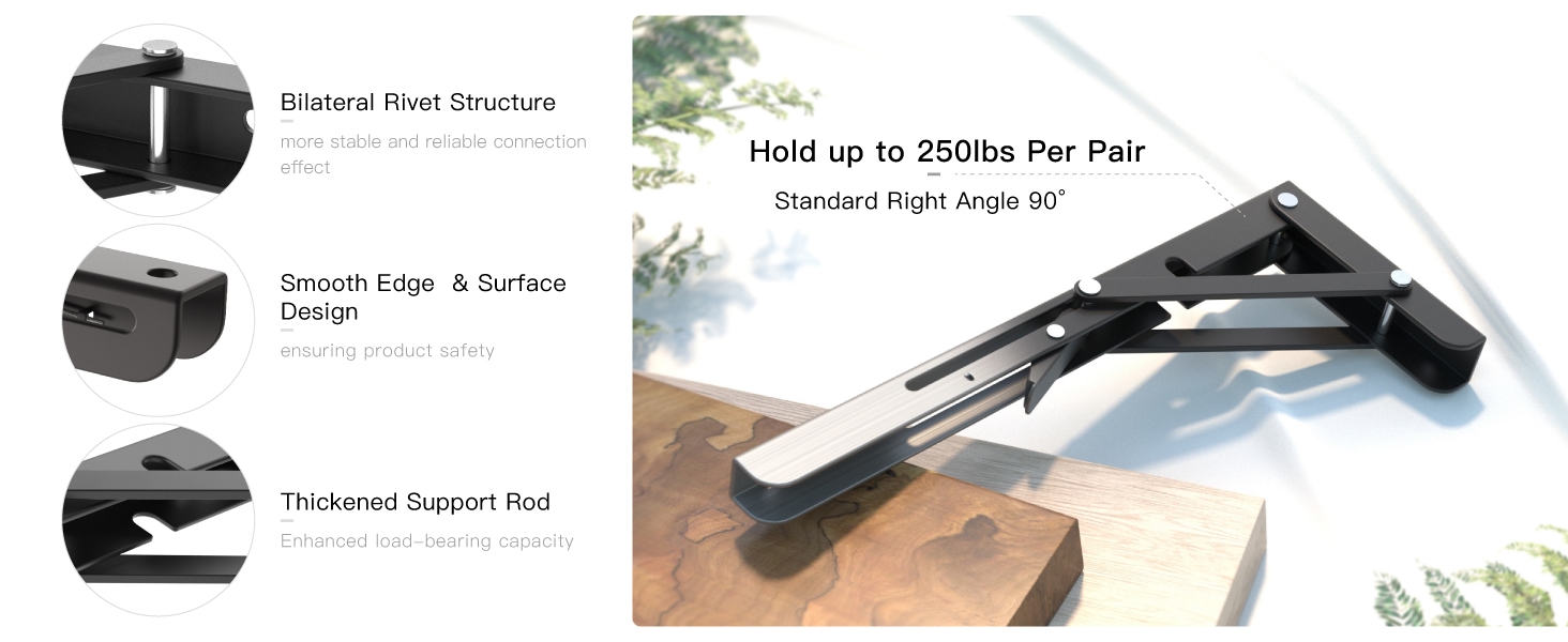 Wall Mounted Brackets for Fold Down Table