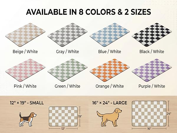 Many colors and 2 sizes