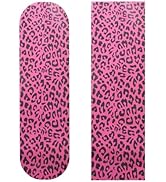 ZUEXT 9" x 33" Skateboard Grip Tape, 2Pack Waterproof Bubble Free Pink Leopard Grip Tape Longboar...