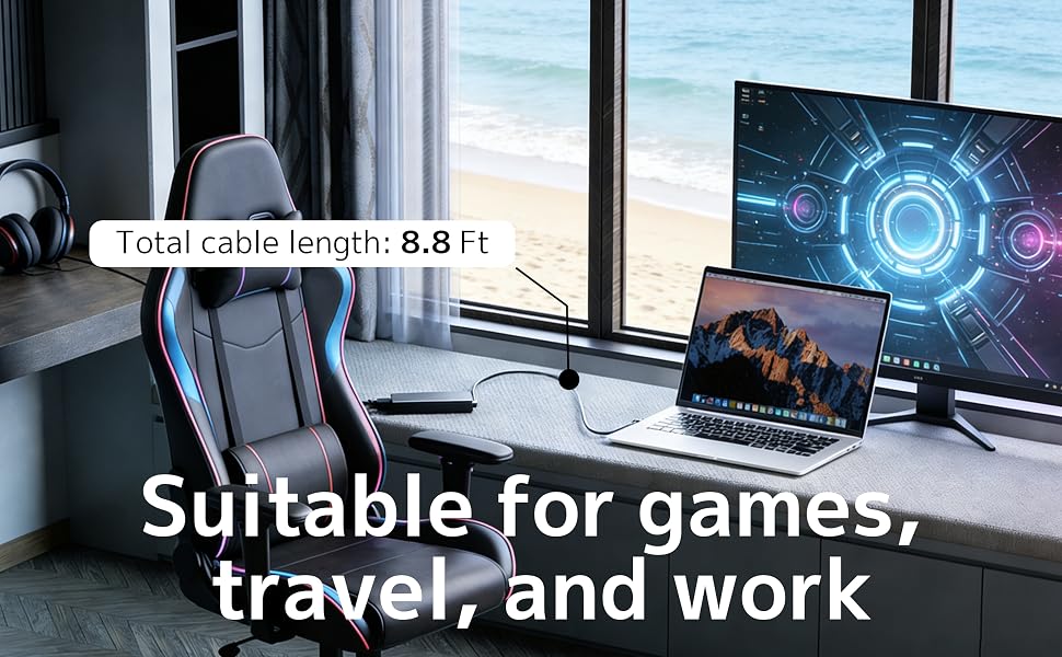 Suitable for games, travel and work charging, 240w power supply cord