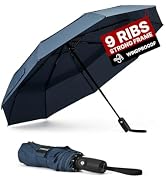 G4Free 42 Inch Travel Umbrella, Compact Vented Windproof Umbrella for Rain | Double Canopy, Light...
