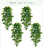 BLEUM CADE Fake Hanging Plants, 1pcs Artificial Hanging Plant Mixed with Eucalyptus and Ivy Vines...