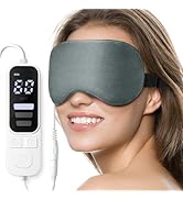 Heated Eye Mask, Warm Eye Compress Mask, USB Electric Eye Heating Pad with Temperature & Timer Co...