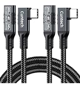 USB C 3.2 Extension Cable 3.3ft 2-Pack, 90 Degree Right Angle 240W Fast Charging 20Gbps Data Tran...