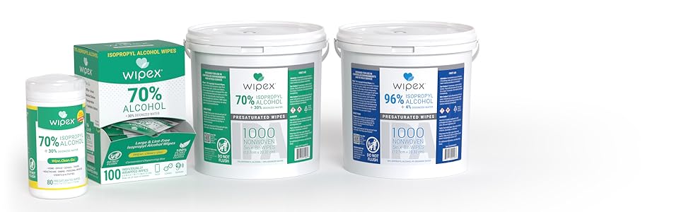 wipex isopropyl wipes buckets canisters sachets