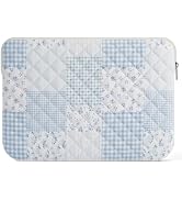 Shiprabags 13-14 inch Cotton Quilted Laptop Sleeve for Women, Aesthetic Puffy Laptop Case Carryin...