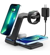 Charging Station for Multiple Devices Apple, 4 in 1 Wireless Charger Station, with Qi-Certified 3...