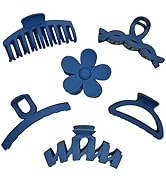 CHAOBANG Blue Flower Hair Clip,Big Banana Clips, Rectangular clips,Six Different Shapes,Summer Vi...