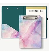 Hongri Mini Clipboard Folio with Refillable Lined Notepad and Interior Storage Pocket for Student...