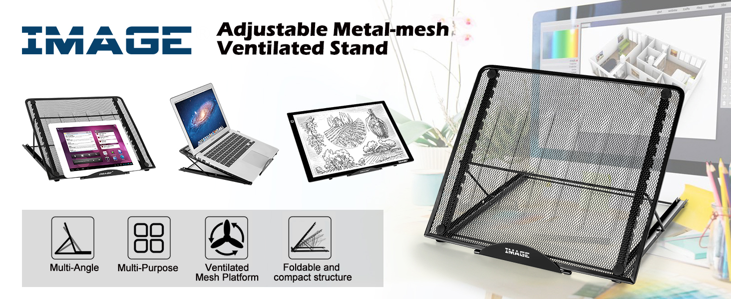 IMAGE Light Pad Stand A3 Light Box Stand 12 Angle Points Adjustable Laptop