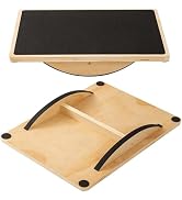 Wooden Rocker Balance Board for Adults Anti-Slip 350LBS Balance Trainer for Standing Desk, Physic...