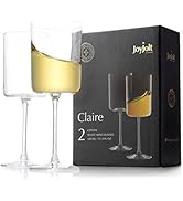 JoyJolt White Wine Glasses – Claire Collection 11.4 Ounce Wine Glasses Set of 2 – Deluxe Crystal ...