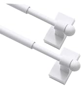Turquoize 2 Pack Magnetic Curtain Rods for Metal Doors, 16-28", White | No Drilling Required, Str...