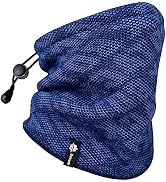 Botack Knit Ski Neck Warmer, Thick Fleece Winter Warm Neck Gaiter with Adjustable Drawstring for ...