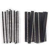 Ruibapa 22pcs 2.54mm Male and Female Pin Header Connector 40Pin Breakaway Pin Header and PCB Boar...