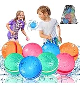 SOPPYCID Reusable Water Balloons, Self Sealing, Refillable Water Bomb Splash Balls, Pool Toys for...
