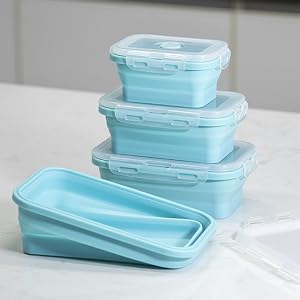 Silicone Food Storage Container, Leftover Meal box For Kitchen, Bento Lunch Boxes