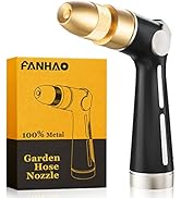 FANHAO Garden Hose Nozzle with High Pressure Jet, 100% Heavy Duty Metal Water Hose Sprayer, Thumb...