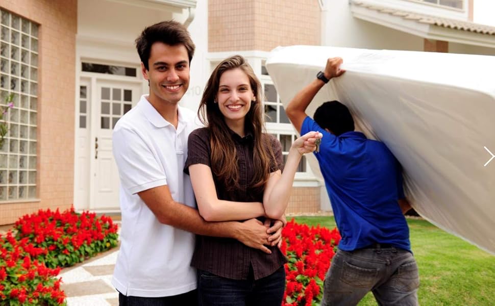 Clear 4 MIL Plastic Mattress Storage Bag Protects Furniture from Moisture, Dirt, Bugs and Pests
