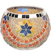 Mosaic Candle Holder Orange Color