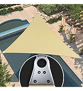Amgo 12' x 12' x 12' Beige Triangle Super Ring Sun Shade Sail Order to Make UPF50+ AGSRT Canopy A...