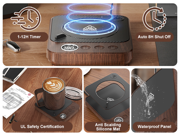 Coffee Mug Warmer & Mug Set for Desk, Electric Coffee Cup Warmer with 16oz Heated Mug