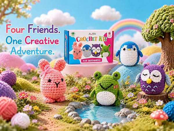 learn to crochet kit for kids ages 8-12 with video tutorials tube yarn beginner