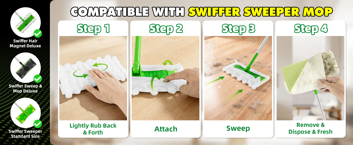 Heavy Duty Dry Sweeping Cloths Refills for Swiffer Sweeper Mop