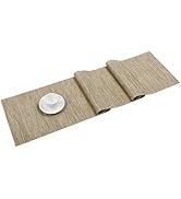 SHACOS Woven Vinyl Table Runner Indoor Outdoor 12x54 inch Kitchen Dining Table Runners Wipe Clean...