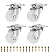 PATIKIL 1.25 Inch Caster Wheels, Plastic Silent 360 Degree Swivel Plate Castors for Furniture Dra...