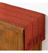 Boho Table Runner Summer Farmhouse Rustic Dining Dresser Scarf Home Decor | Tassel Kitchen Center...