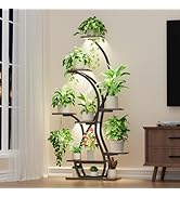 Plant Stand Indoor with Grow Lights - 65" Corner Plant Shelf Indoor, 8 Tiered Tall Lighted Plant ...