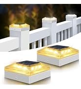 vighep 4x4 Solar Post Cap Lights Outdoor – 2 Pack Fence Post Light with 3 Color Modes, Waterproof...