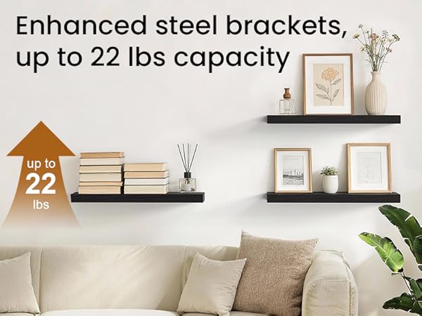 floating shelves study