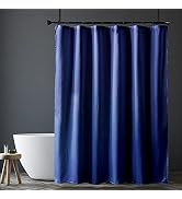 Amazer Navy Blue Shower Curtain Liner, Navy Blue Fabric Shower Liner, 2-in-1 Bathroom Shower Curt...