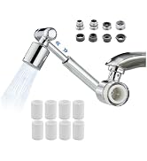 YYKBZ 1440° Rotating Sink Water Filter Faucet Extender Aerator, 2 Mode Swivel For Bathroom/Kitche...