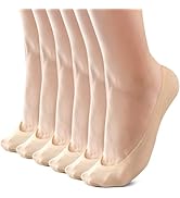 Sofier No Show Socks Womens, Non Slip Ultra Low Cut 6 Pairs Thin Silky Footies Cotton Sole Invisi...
