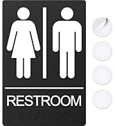 ASSURED SIGNS Restroom Signs, Bathroom Sign For Business - For Men and Women - 9" by 6" - ADA Com...