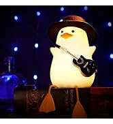 Anywin Cute Guitar Duck Light, Funny Duck Toys with Gentleman Hat & Mini Guitar & Warm Color & Di...