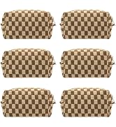 PAZIMIIK Checkered Makeup Bag for Purse Portable Zipper Make Up Pouch Small Cosmetic Case for Tra...