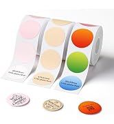 NIIMBOT 3 Rolls B1 Round Label, 50x50mm Pink/ 41x41mm Kraft/ 50x50mm Misty, Compatible with B Ser...