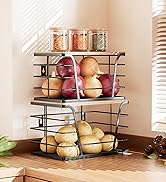 2 Pack Kitchen Organizers and Storage - Stackable Potato and Onion Storage Bin,Kitchen Cabinet Or...