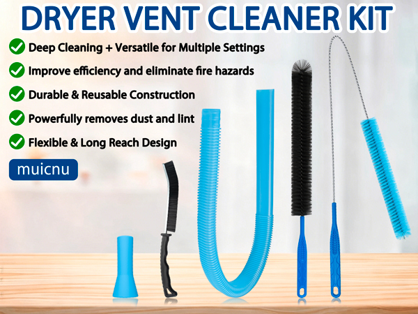 Dryer Vent Cleaner Kit, 5-Piece Flexible Dryer Vent Cleaning Brush