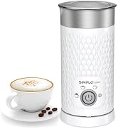 SIMPLETASTE Milk Frother, 4-in-1 Electric Automatic Milk Steamer | Warm and Cold Foam Maker and M...