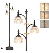 JUNNAI Black Floor Lamp for Living Room,Tall Standing Lamp Dimmable Tree Floor Lamps with 3 Rotat...