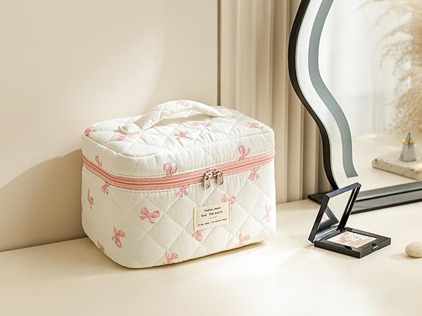 Cute Floral Coquette Cosmetic Bags Toiletry Bags for Women Girls
